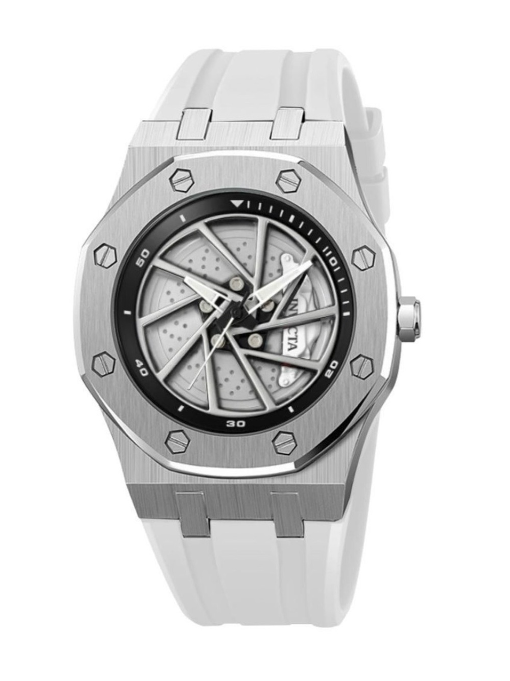 Invicta White and Silver Speedway Dial Watch 42mm